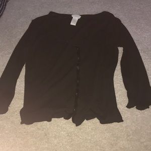 black button up sheer blouse